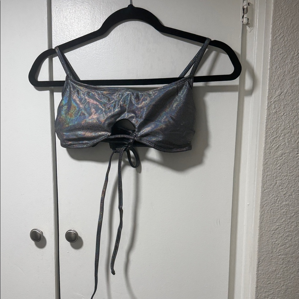 Holographic Silver Bikini Top